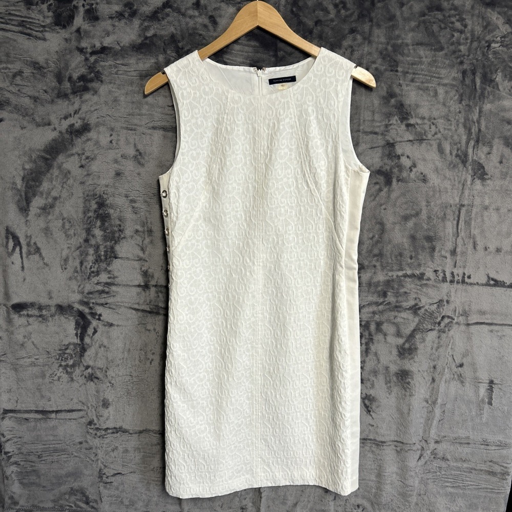 Tommy Hilfiger Dress Women's Size 8‎ Ivory Sleeveless Lace Up Wedding Elegant